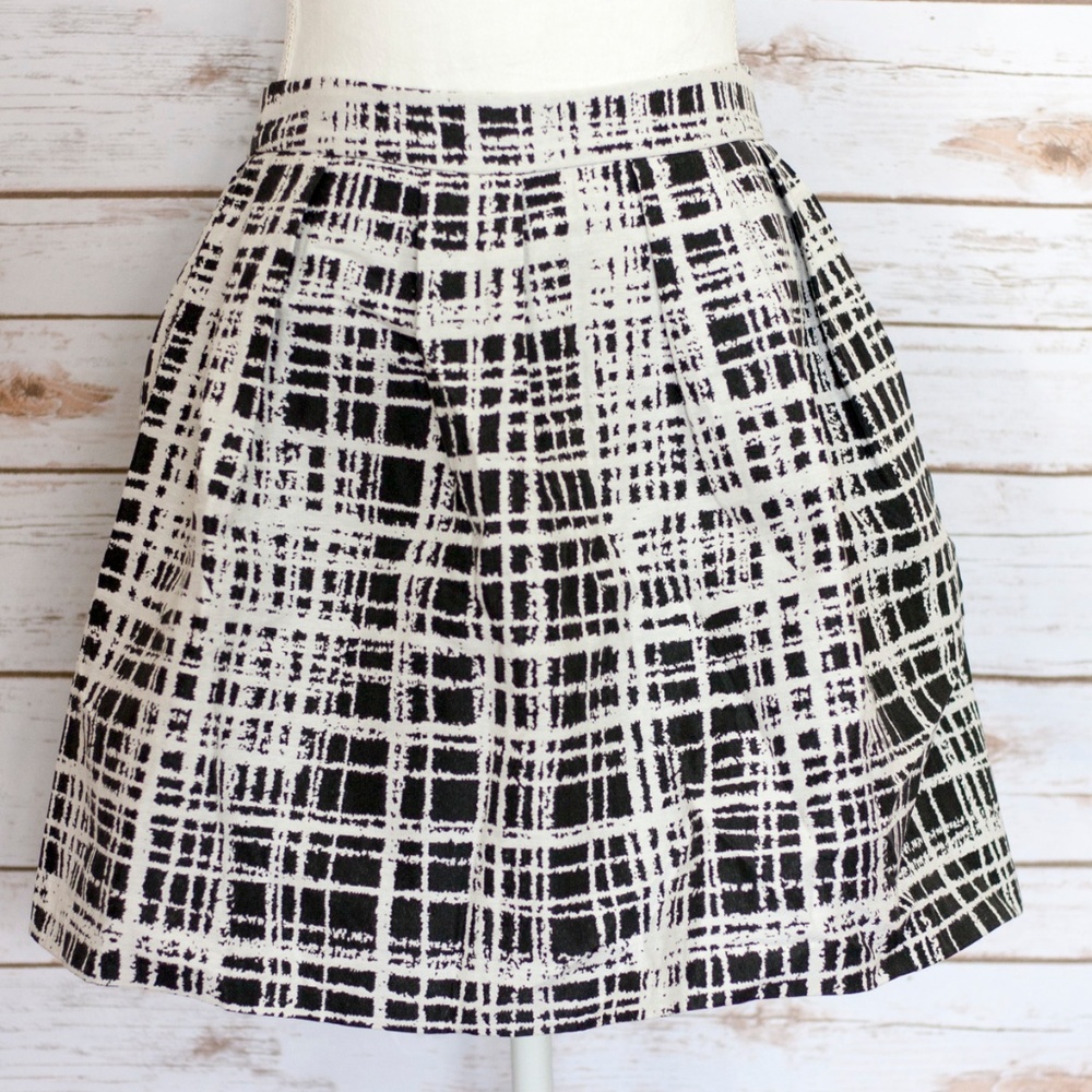 Urban Outfitters Black White Plaid Bubble Skirt, 8